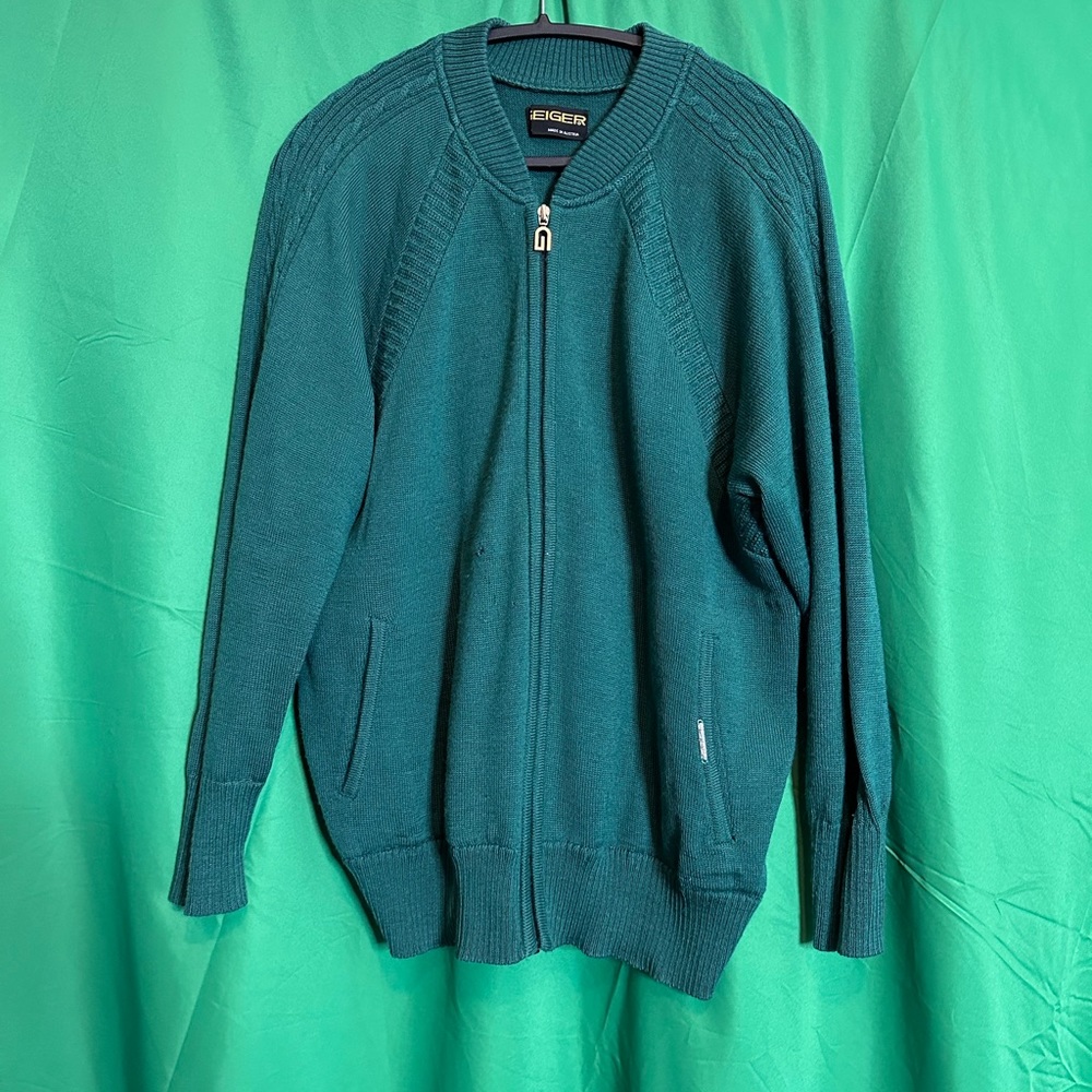 GEIGER Austrian virgin wool knit bomber sweater logo